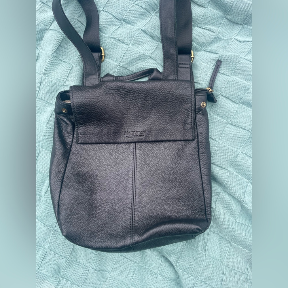 Elegant Black Leather Backpack by American Leather Co.